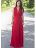 Red Jersey Fabulous Long Bridesmaid Dress